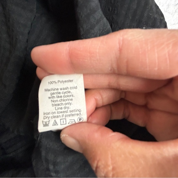 J. Crew Black Gold Button Semi-Sheer Long Puff Sleeves Top Size Medium (808) - Picture 14 of 15